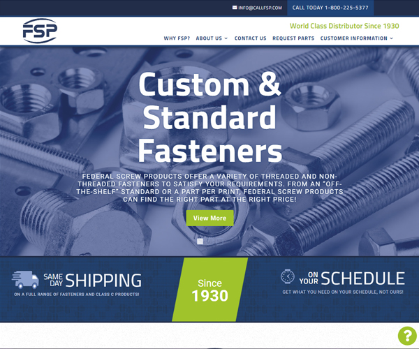 Federal Screw Products Website Design