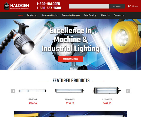 Halogen Lighting Website Design
